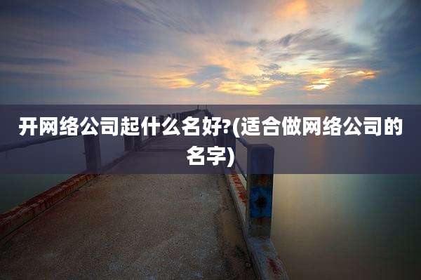 开网络公司起什么名好?(适合做网络公司的名字)