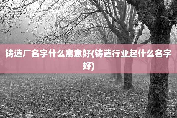 铸造厂名字什么寓意好(铸造行业起什么名字好)