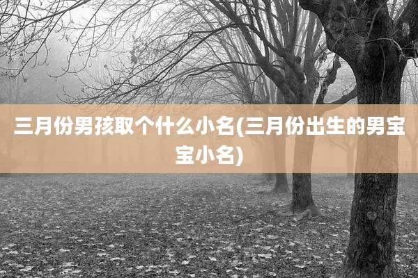 三月份男孩取个什么小名(三月份出生的男宝宝小名)