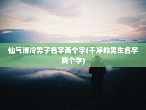 仙气清冷男子名字两个字(干净的男生名字两个字)
