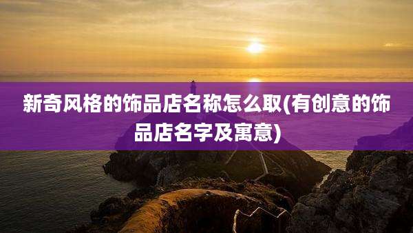 新奇风格的饰品店名称怎么取(有创意的饰品店名字及寓意)