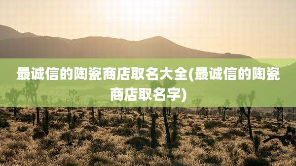 最诚信的陶瓷商店取名大全(最诚信的陶瓷商店取名字)