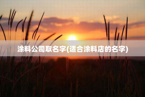 涂料公司取名字(适合涂料店的名字)