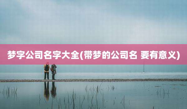 梦字公司名字大全(带梦的公司名 要有意义)