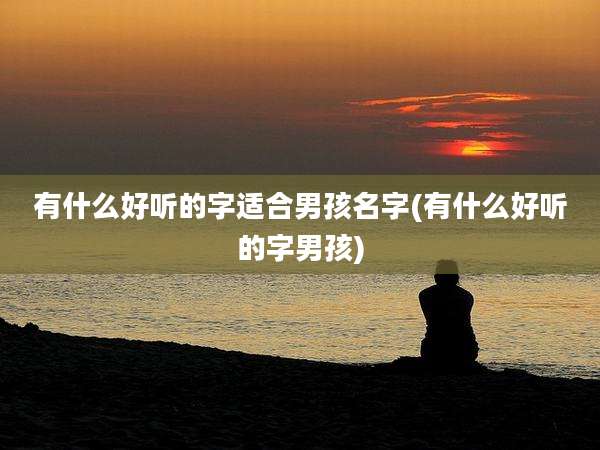 有什么好听的字适合男孩名字(有什么好听的字男孩)