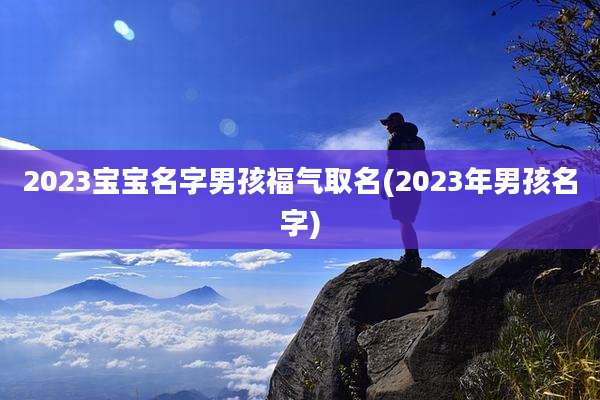 2023宝宝名字男孩福气取名(2023年男孩名字)