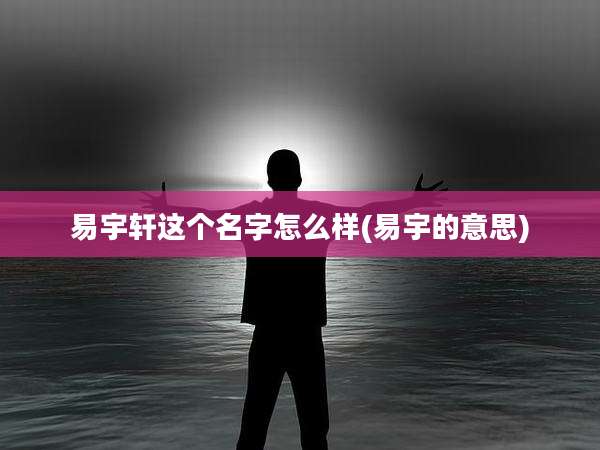 易宇轩这个名字怎么样(易宇的意思)