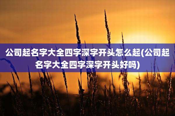 公司起名字大全四字深字开头怎么起(公司起名字大全四字深字开头好吗)