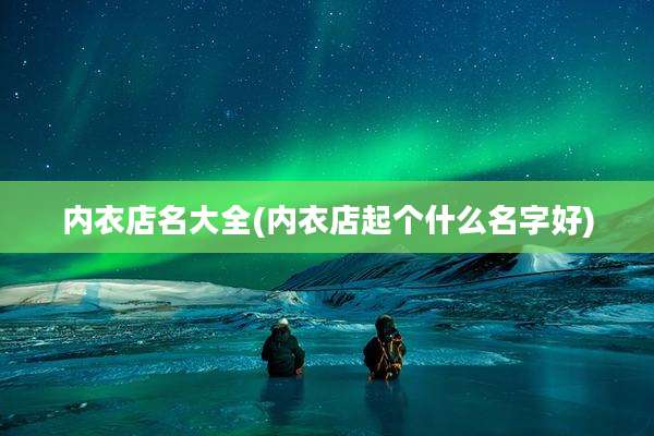 内衣店名大全(内衣店起个什么名字好)