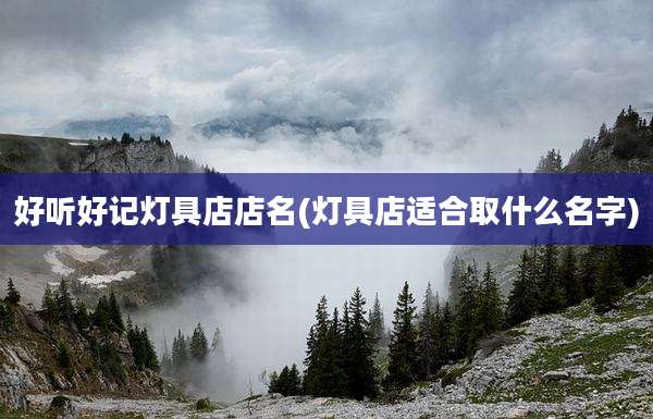 好听好记灯具店店名(灯具店适合取什么名字)