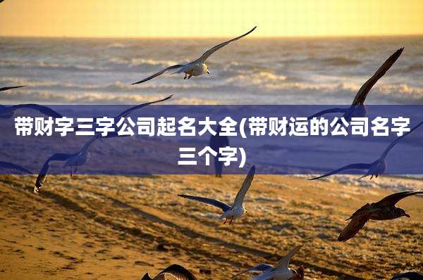 带财字三字公司起名大全(带财运的公司名字三个字)