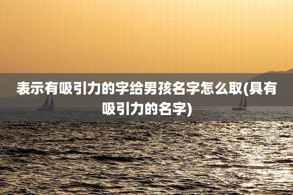 表示有吸引力的字给男孩名字怎么取(具有吸引力的名字)