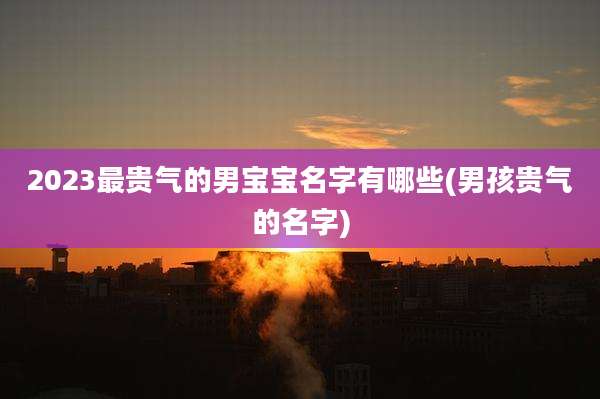 2023最贵气的男宝宝名字有哪些(男孩贵气的名字)