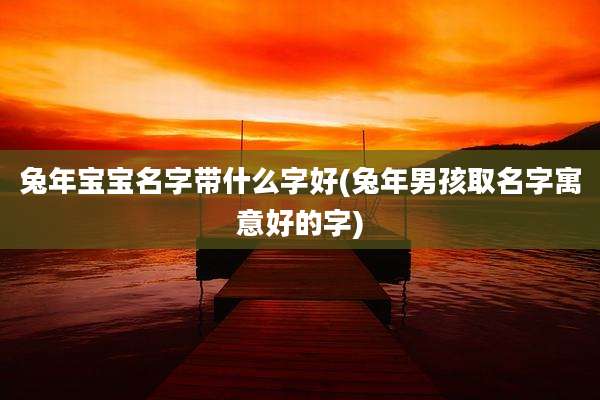 兔年宝宝名字带什么字好(兔年男孩取名字寓意好的字)