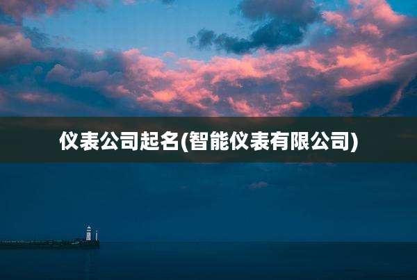 仪表公司起名(智能仪表有限公司)