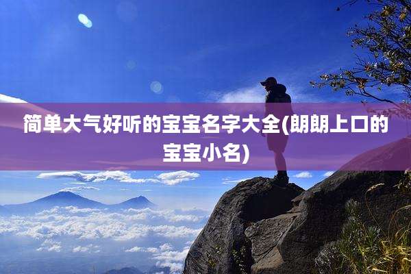 简单大气好听的宝宝名字大全(朗朗上口的宝宝小名)