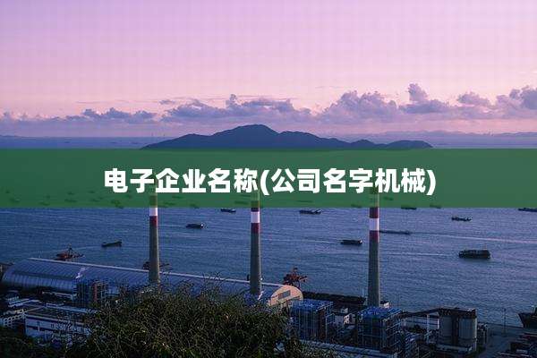 电子企业名称(公司名字机械)