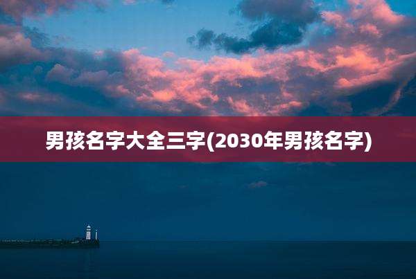 男孩名字大全三字(2030年男孩名字)