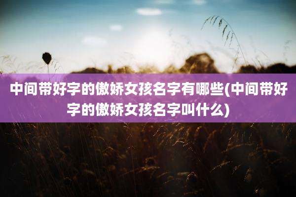 中间带好字的傲娇女孩名字有哪些(中间带好字的傲娇女孩名字叫什么)