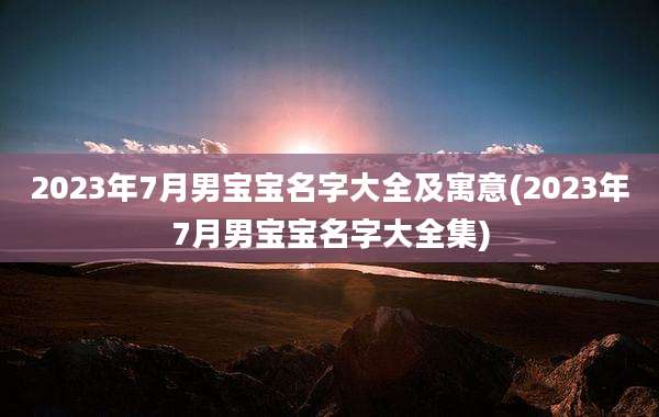 2023年7月男宝宝名字大全及寓意(2023年7月男宝宝名字大全集)