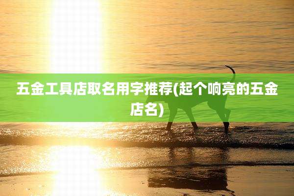 五金工具店取名用字推荐(起个响亮的五金店名)
