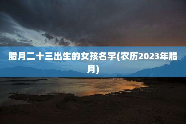 腊月二十三出生的女孩名字(农历2023年腊月)