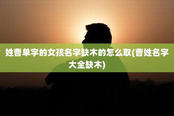 姓曹单字的女孩名字缺木的怎么取(曹姓名字大全缺木)
