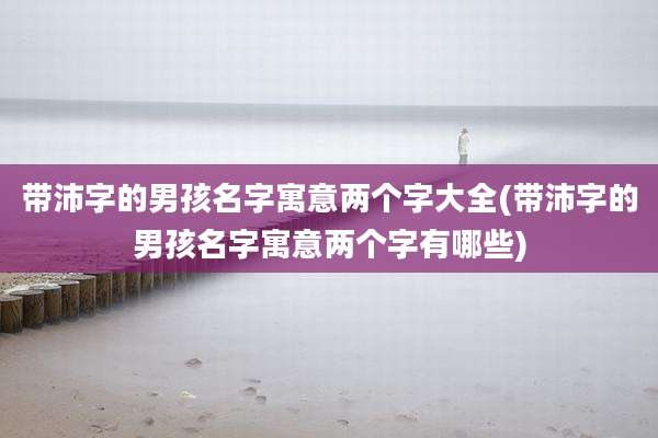带沛字的男孩名字寓意两个字大全(带沛字的男孩名字寓意两个字有哪些)