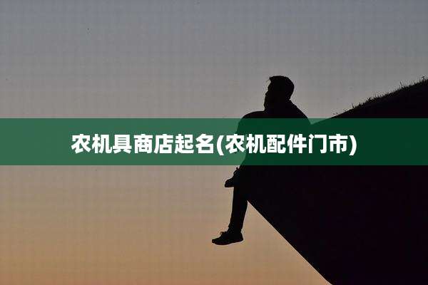 农机具商店起名(农机配件门市)