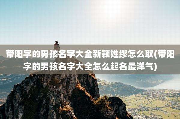 带阳字的男孩名字大全新颖姓缪怎么取(带阳字的男孩名字大全怎么起名最洋气)