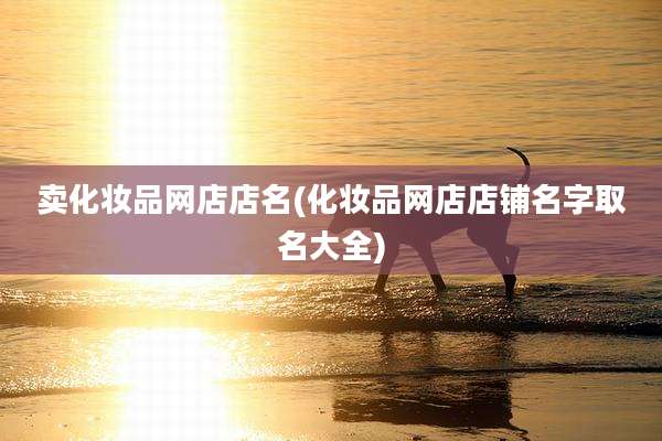 卖化妆品网店店名(化妆品网店店铺名字取名大全)