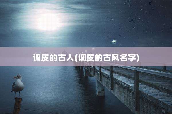 调皮的古人(调皮的古风名字)