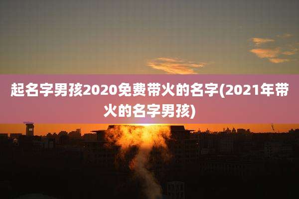 起名字男孩2020免费带火的名字(2021年带火的名字男孩)