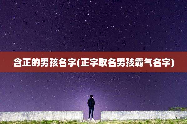 含正的男孩名字(正字取名男孩霸气名字)