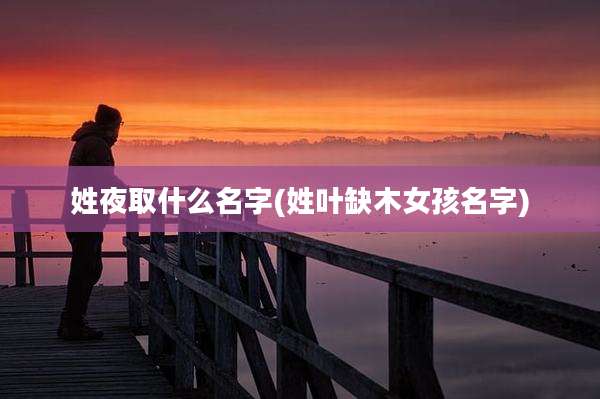 姓夜取什么名字(姓叶缺木女孩名字)
