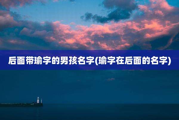 后面带瑜字的男孩名字(瑜字在后面的名字)