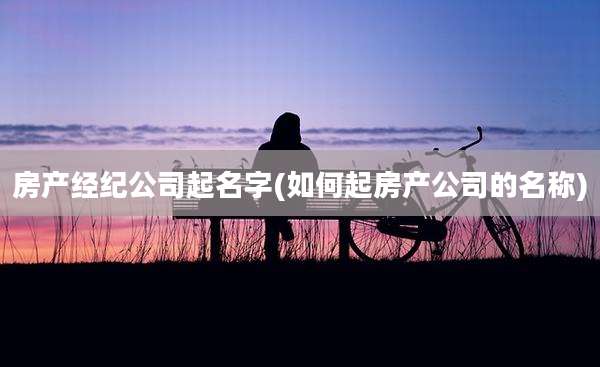 房产经纪公司起名字(如何起房产公司的名称)