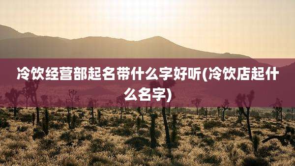 冷饮经营部起名带什么字好听(冷饮店起什么名字)