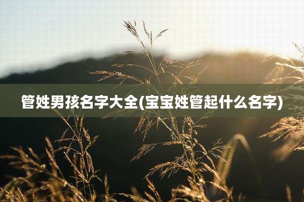 管姓男孩名字大全(宝宝姓管起什么名字)