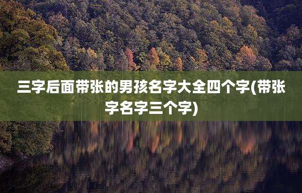 三字后面带张的男孩名字大全四个字(带张字名字三个字)