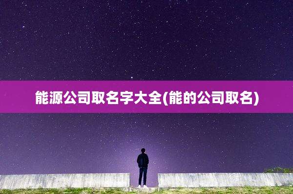 能源公司取名字大全(能的公司取名)