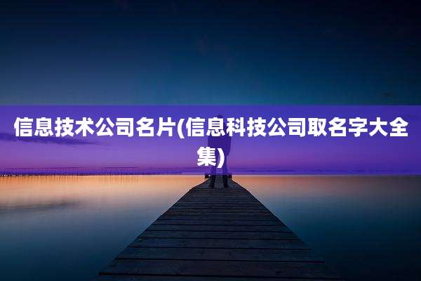 信息技术公司名片(信息科技公司取名字大全集)