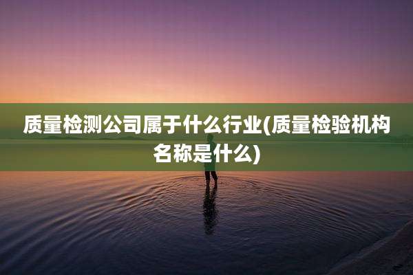 质量检测公司属于什么行业(质量检验机构名称是什么)