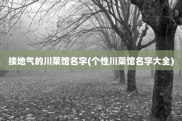 接地气的川菜馆名字(个性川菜馆名字大全)
