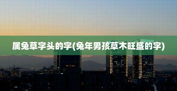属兔草字头的字(兔年男孩草木旺盛的字)