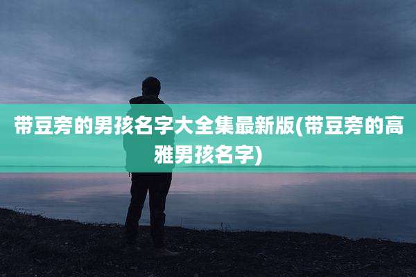 带豆旁的男孩名字大全集最新版(带豆旁的高雅男孩名字)