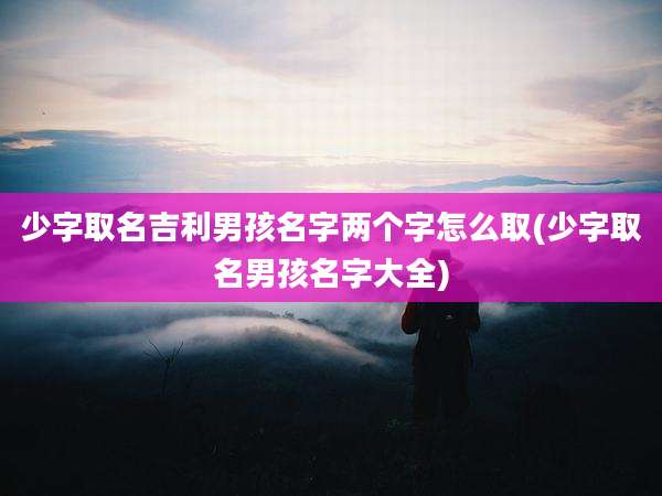 少字取名吉利男孩名字两个字怎么取(少字取名男孩名字大全)