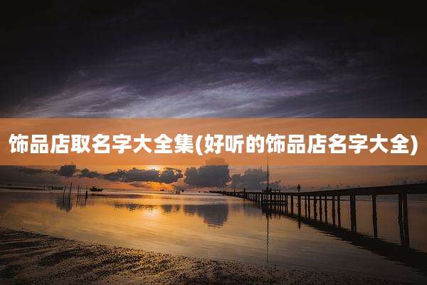 饰品店取名字大全集(好听的饰品店名字大全)
