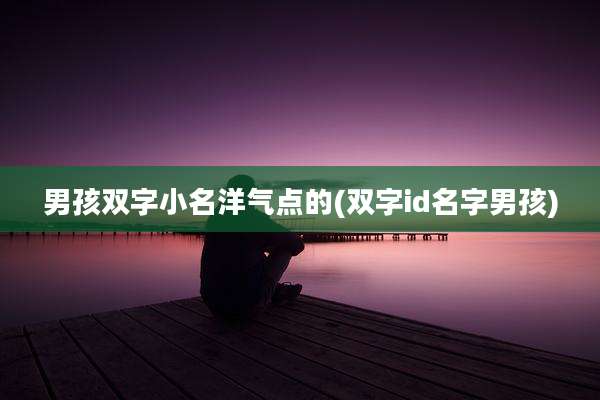 男孩双字小名洋气点的(双字id名字男孩)