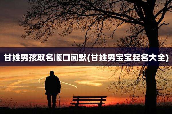 甘姓男孩取名顺口闻默(甘姓男宝宝起名大全)